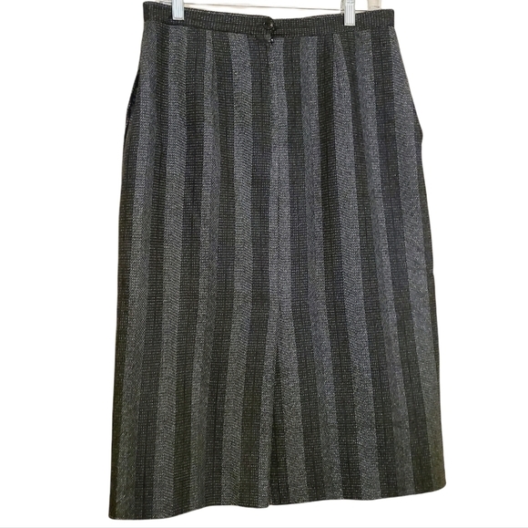 Unbranded | Vintage Striped Wool Blend Midi Length Pencil Skirt (Size 14) - Picture 11 of 11